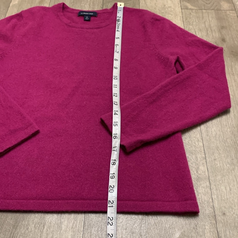Lands' End Women's Crew Neck Sweater - Pink - Picture 3 of 7